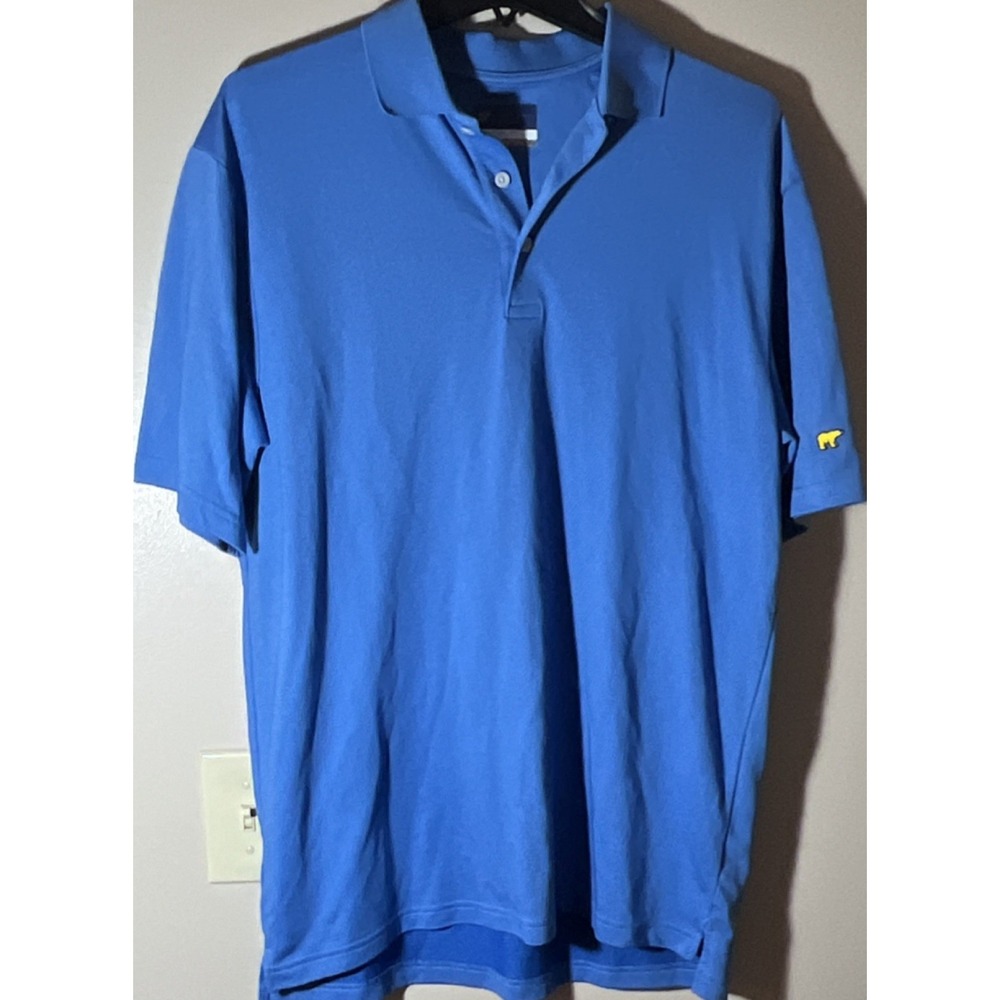 Jack Nicklaus Blue Polo Shirt Short Sleeve Cotton Moisture Wicking Men's M